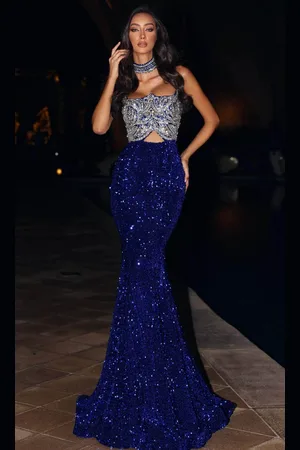 Portia and Scarlett PS24614 - Sparkly Mermaid Evening Gown