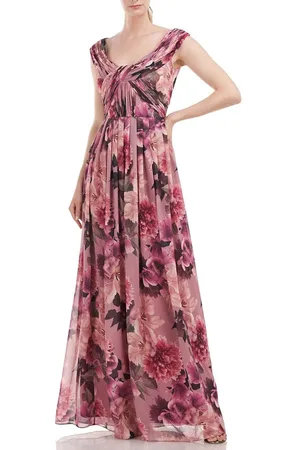 Kay Unger 5518984 - Scoop Neck Printed Evening Dress