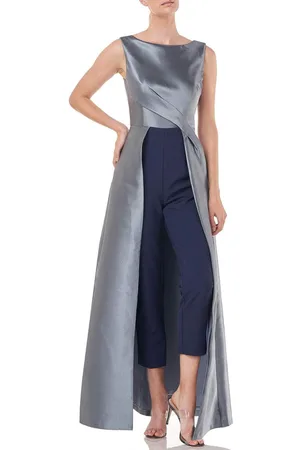Kay Unger 5545199 - Bateau Neck Jumpsuit with Overskirt