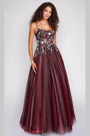 Nina Canacci 3206 - Floral Embellished Sleeveless Prom Dress