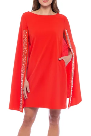 Marina 268518 - Cape Bateau Neck Evening Dress