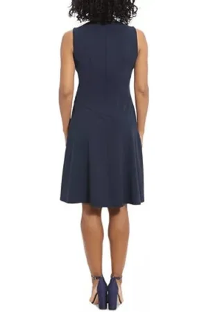 London Times T6949M - Asymmetrical Detail Dress