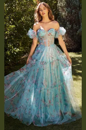 Andrea and Leo A1285 - Floral Print Sweetheart Evening Dress