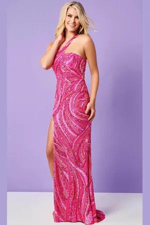 Rachel Allan 70294 - One Sleeve Sequin Evening Dress