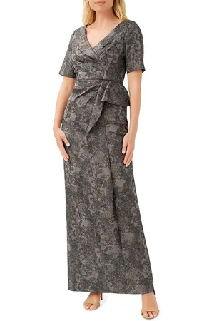 Aidan Mattox MD1E207425 - Faux Surplice Jacquard Dress
