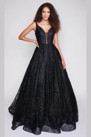 Nina Canacci 8220 - A-line Glitter-Showered Long Gown