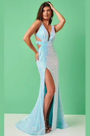 Rachel Allan 70451 - Strappy Open Back Sequined Gown