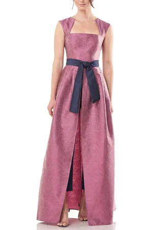 Kay Unger 5547505 - Cap Sleeve Square Neck Jumpsuit