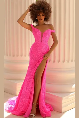 Clarisse 810447 - Plunging Lace Prom Dress