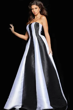 JOVANI 23728 - Strapless A-line Gown