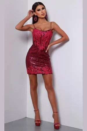Johnathan Kayne 2793 - Sequin Corset Cocktail Dress