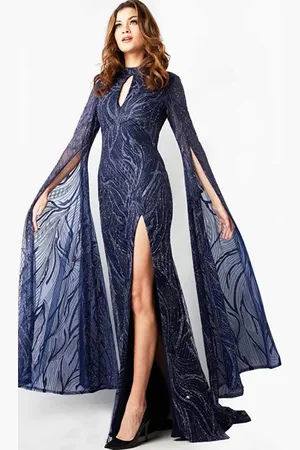 JOVANI 26092 - Embellished Long Sleeve Prom Gown