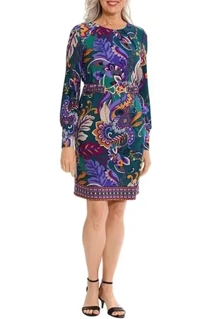 London Times T7019M - Jewel Sheath Casual Dress