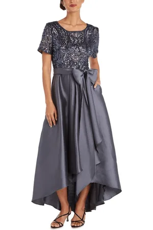 R & M Richards 3532 - Sequin Embellished Shot Sleeve Prom Dress