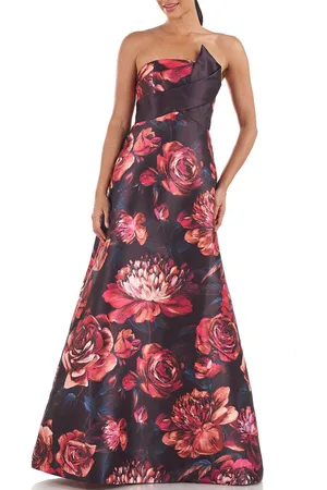 Kay Unger 5518224 - Strapless Floral Prom Dress