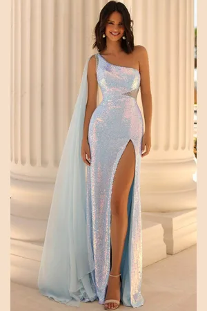 Clarisse 810567 - Shoulder Sash Asymmetric Long Gown