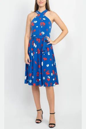 Tahari ASL 2AM162 - Fitted Halter A-Line Dress