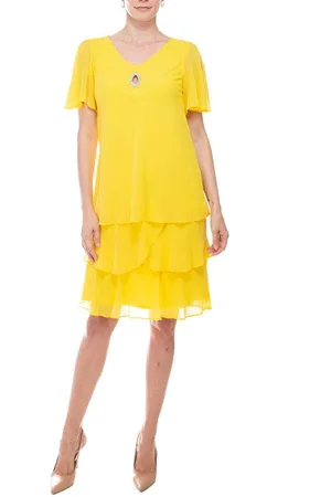 Marina 649545 - Embellished Keyhole Front Dress