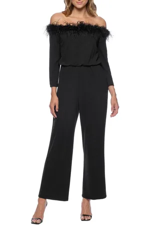 Marina 268272 - Feather Trimmed Jumpsuit