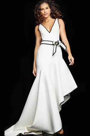 JOVANI 23762 - Sleeveless High Low Hem Evening Dress