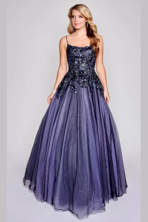 Nina Canacci 3206 - Floral Embellished Sleeveless Prom Dress