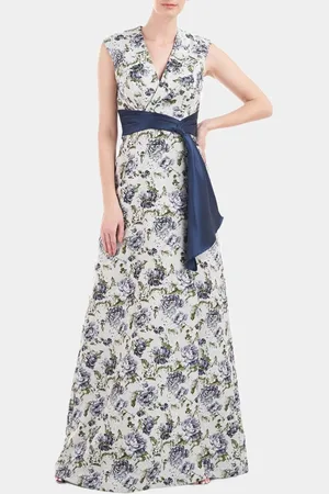 Kay Unger 5518173 - Floral Wrap Bodice Evening Dress