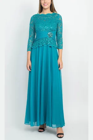 Marina 267240 - Bateau Sequin Lace Formal Dress