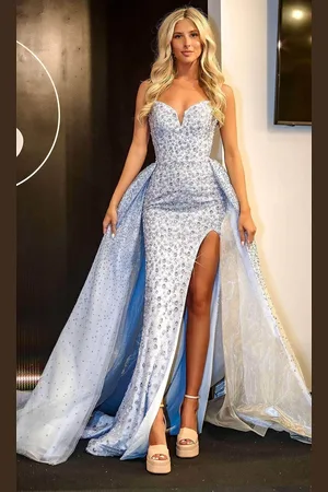 Portia and Scarlett PS24094 - Strapless Prom Gown with Overskirt