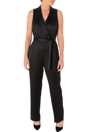 Taylor 3082M - Sleeveless Tie Waist Jumpsuit