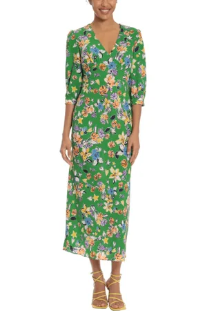 Donna Morgan D7997M - Printed Quarter Puff Sleeve Casual Dress
