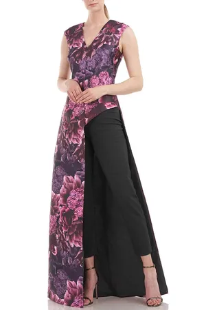 Kay Unger 5548767 - Floral Sleeveless Jumpsuit