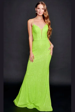Nina Canacci 8214 - Sparkling Sheath Prom Dress