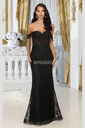 May Queen MQ2044 - Lace Corset Prom Dress