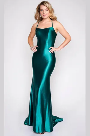 Nina Canacci 6575 - Scoop Neck Crisscross Back Prom Gown