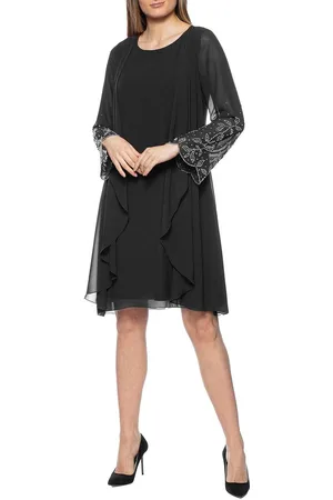 Marina 267797 - Embellished Sleeve Formal Dress