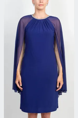 R & M Richards 2496 - Caped Sheath Cocktail Dress