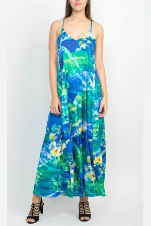 Tahari ASL 2AM095 - Halter Back Printed Summer Dress