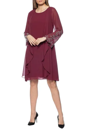 Marina 267797 - Embellished Sleeve Formal Dress
