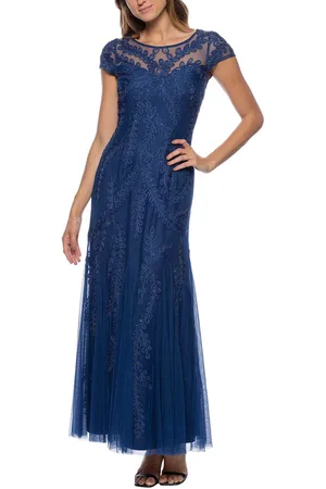Marina 267853 - Cap Sleeve Embellished Evening Gown