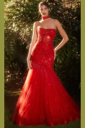 Andrea and Leo A1345 - Strapless Beaded Lattice Evening Dress