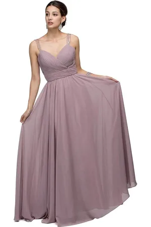 Dancing Queen Bridal 9471 Romantic Jewel-accented Ruched V-neck Ball Gown