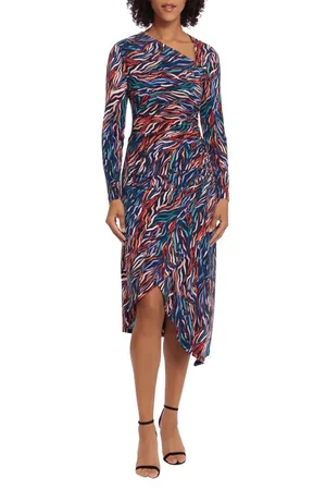 MAGGY G5602M - Printed Faux Wrap Dress