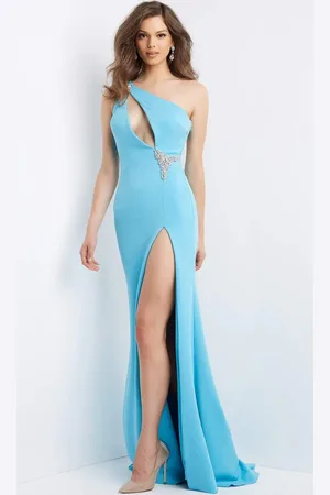 JOVANI 07173 Crystal Brooch Cutout Long Gown