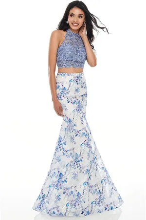 Rachel Allan Prom - 7170 Two-Piece Lace Bodice Trumpet Dress