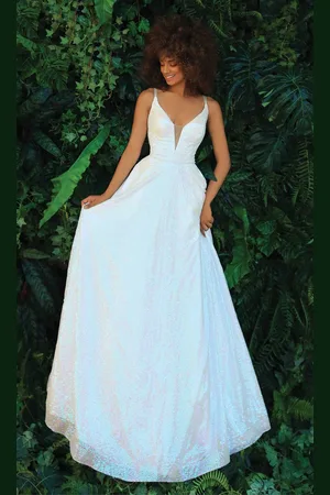 Clarisse 810297 Sequin V-Neck Gown