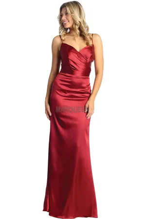 May Queen MQ1931 - Sleeveless V-Neck Sheath Prom Gown