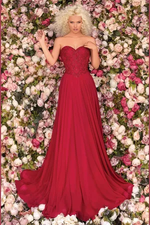 Clarisse 8023 Beaded Strapless Sweetheart Neck A-Line Gown