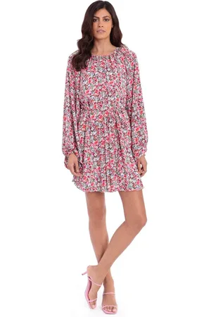 MAGGY G4849M - Bishop Sleeve Floral A-Line Short Dress