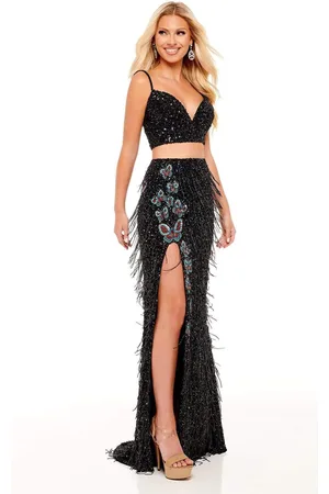 Rachel Allan 70258 Two-Piece Butterfly Motif Gown