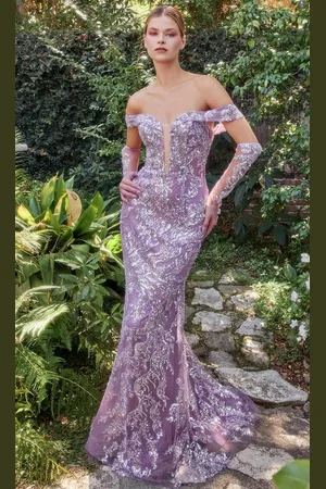 Andrea and Leo A1163 - Off-Shoulder Embellished Evening Gown